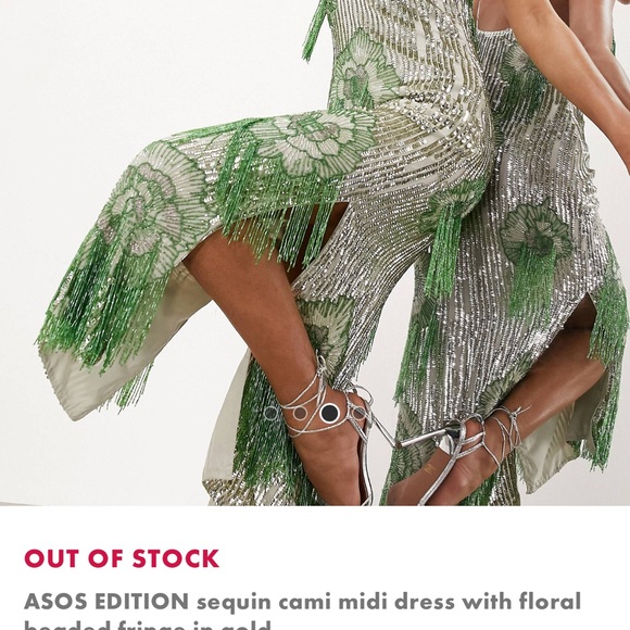 ASOS beaded midi dress size 12 - Picture 7 of 9